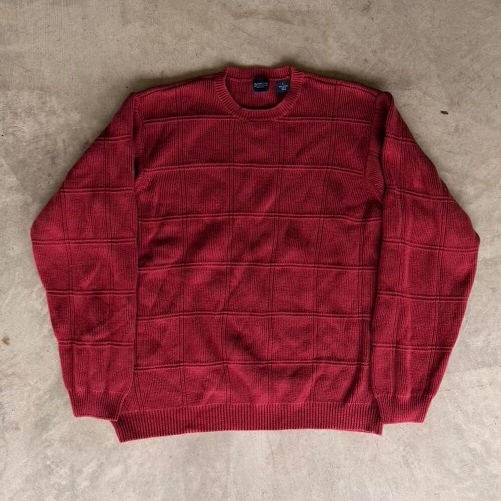 Arrow Men's Red and Burgundy Jumper